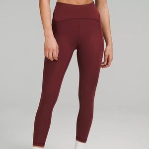 NWT Lululemon Power Thru HR Tight 25” Red Merlot. Retail $128. Size 4